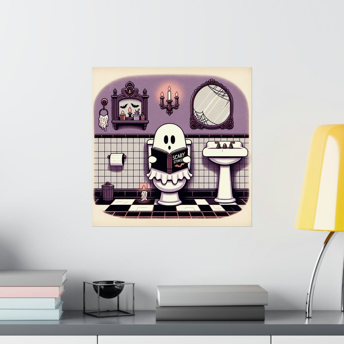 Goth Bathroom Ghost Poster Print