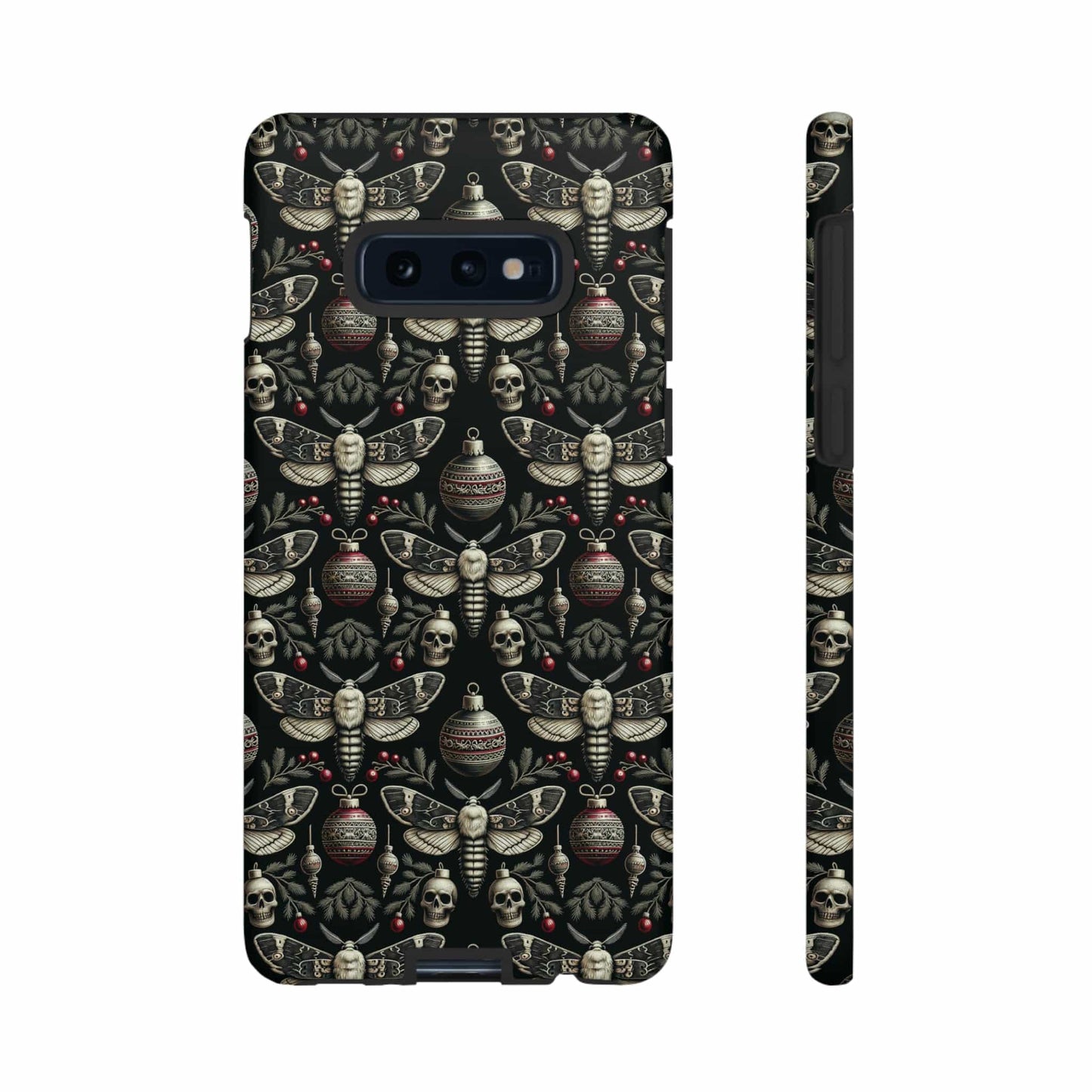 Dark Moth and Skull Holiday Phone Case