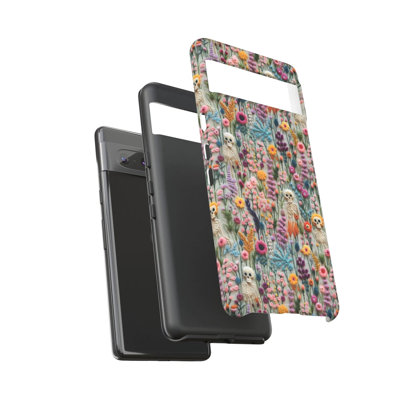 Floral Skeleton Impact Resistant Phone Case
