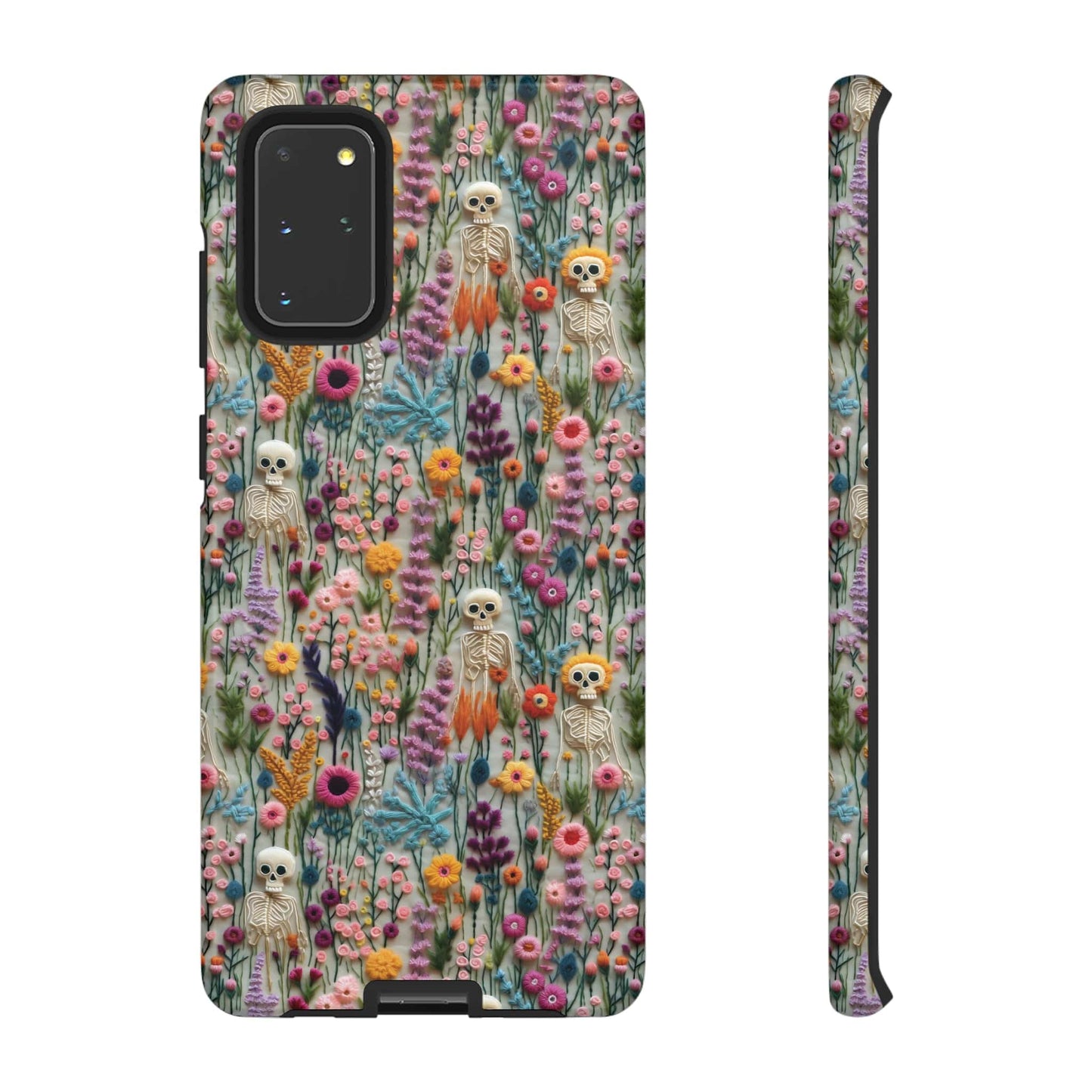Floral Skeleton Impact Resistant Phone Case