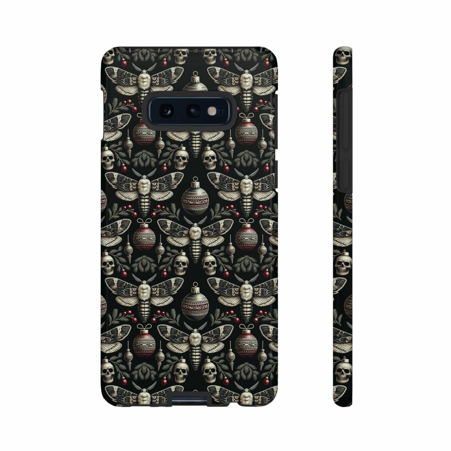 Dark Moth and Skull Holiday Phone Case