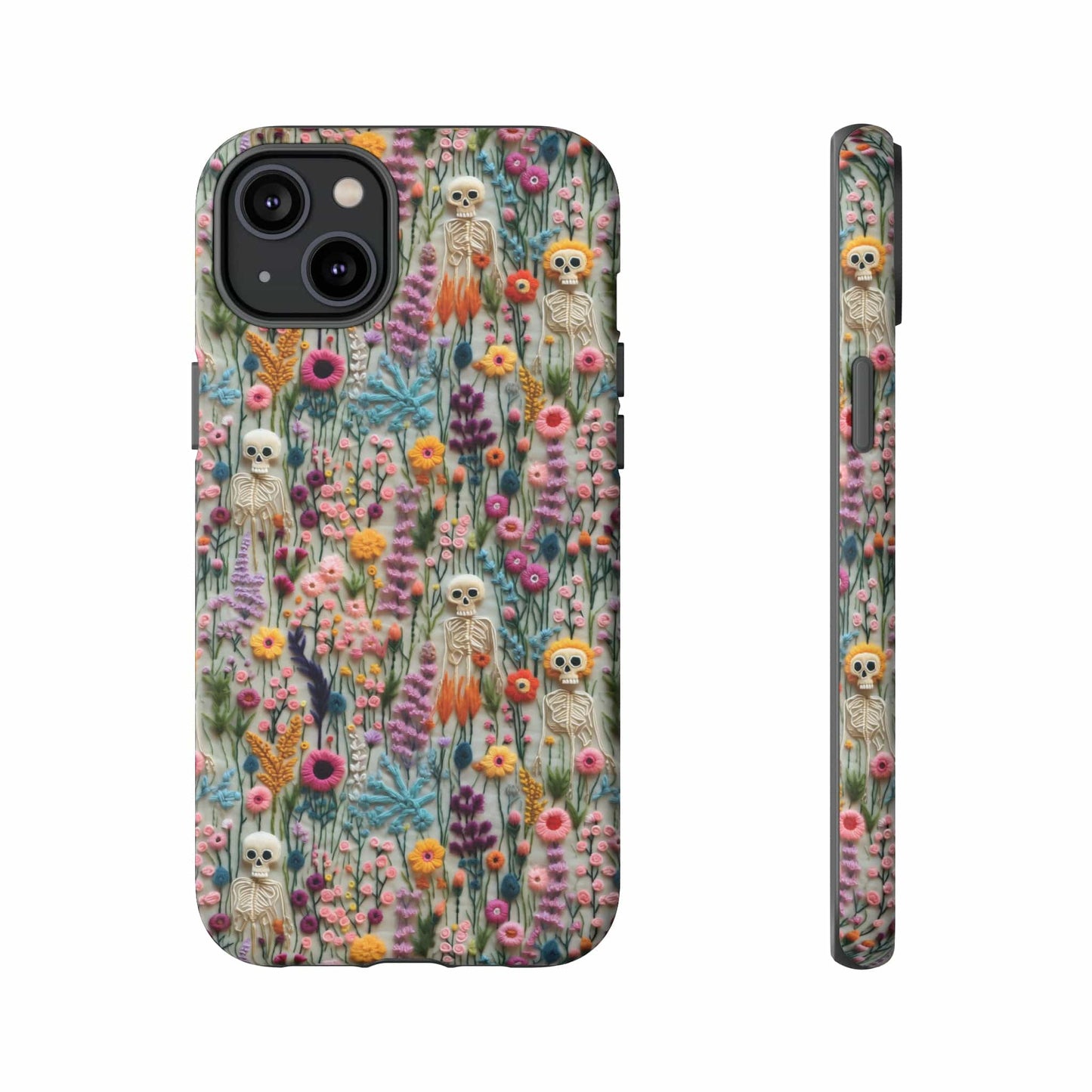 Floral Skeleton Impact Resistant Phone Case