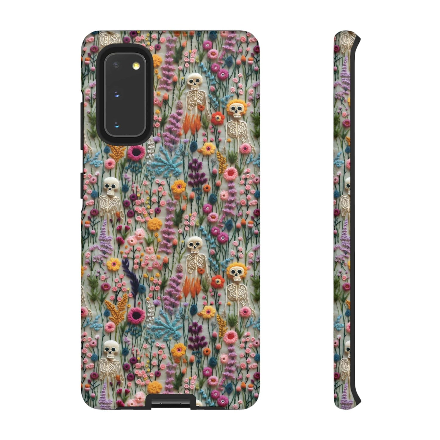 Floral Skeleton Impact Resistant Phone Case