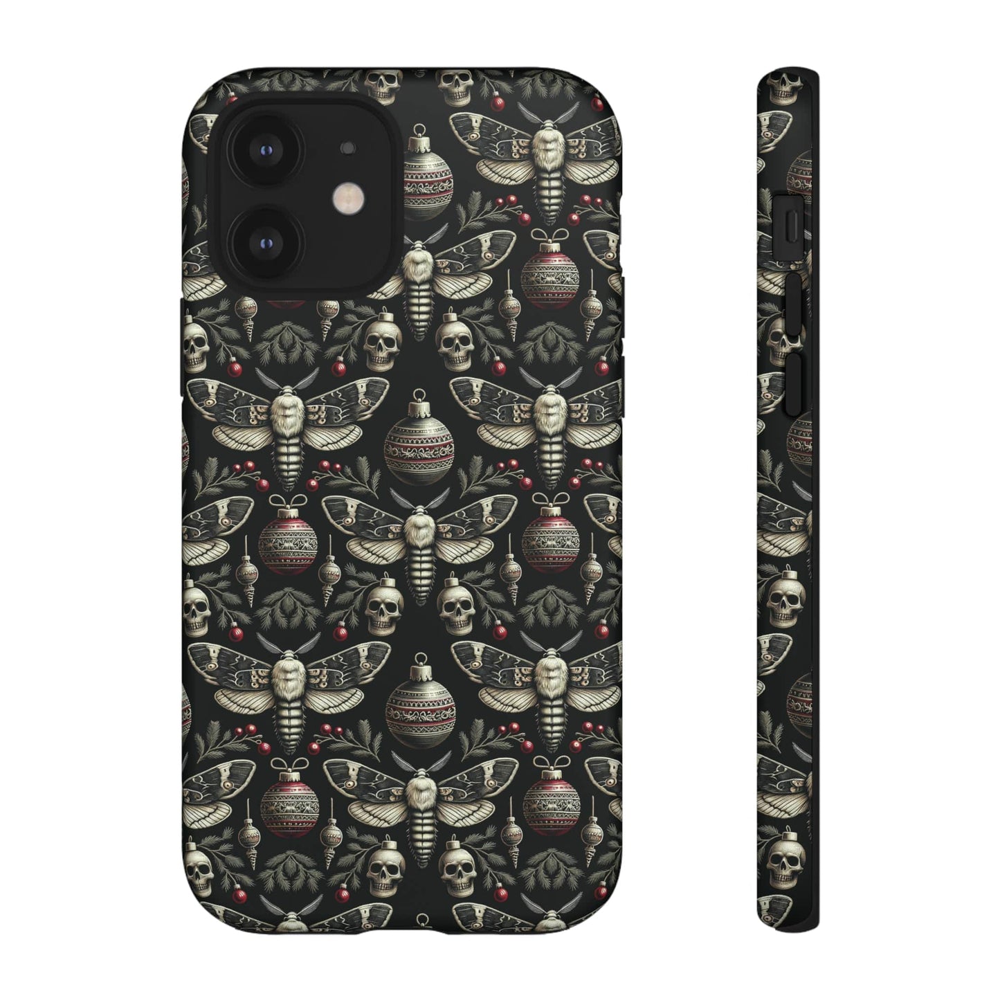 Dark Moth and Skull Holiday Phone Case