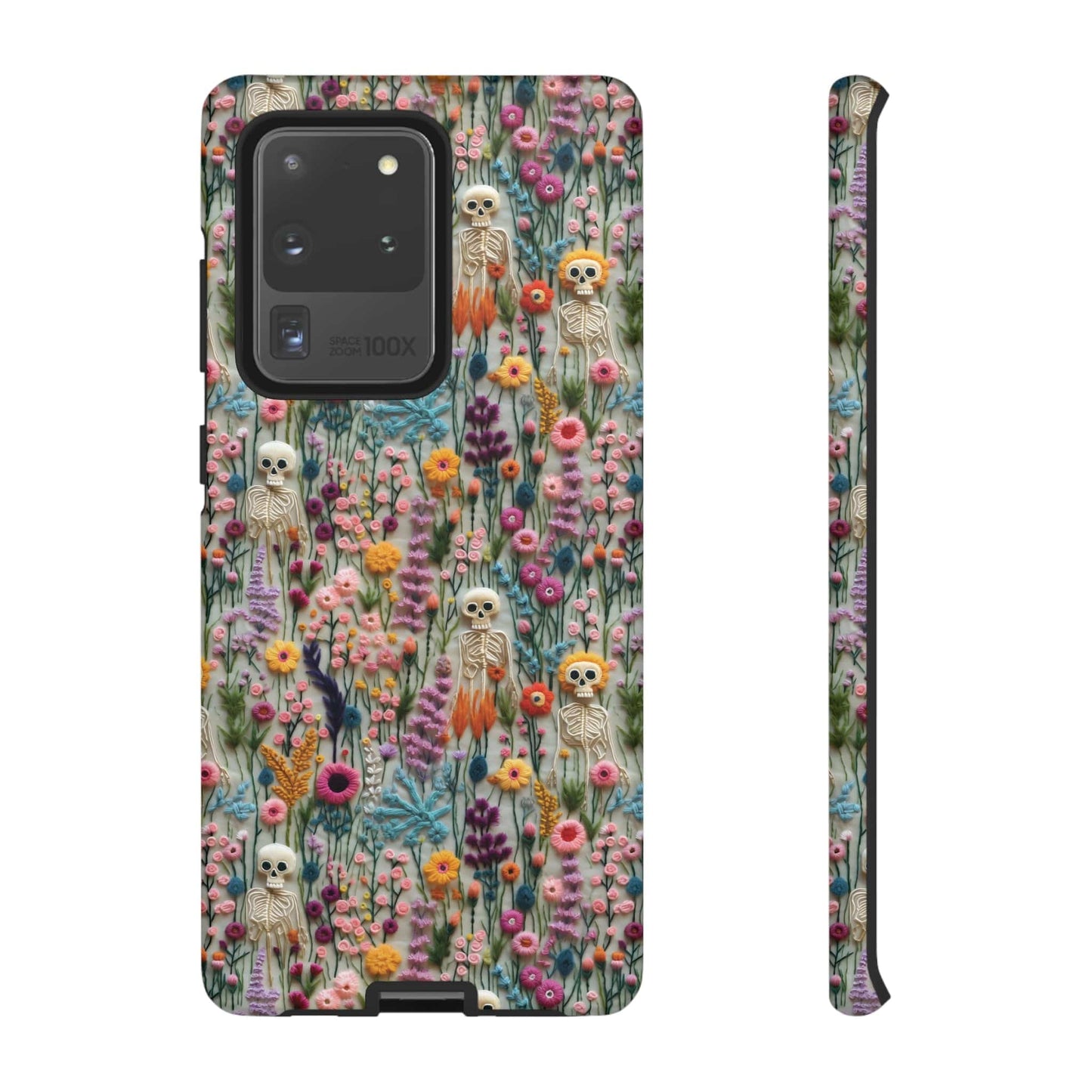 Floral Skeleton Impact Resistant Phone Case