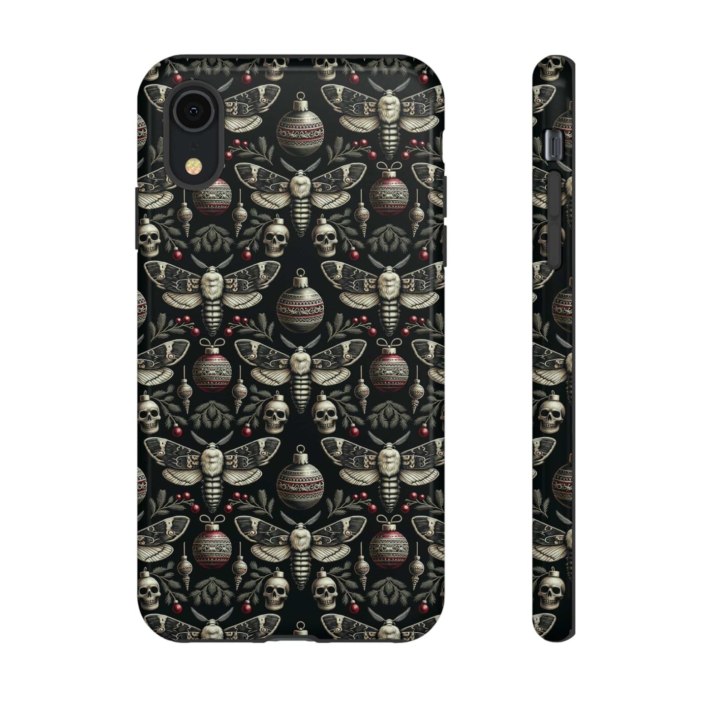 Dark Moth and Skull Holiday Phone Case