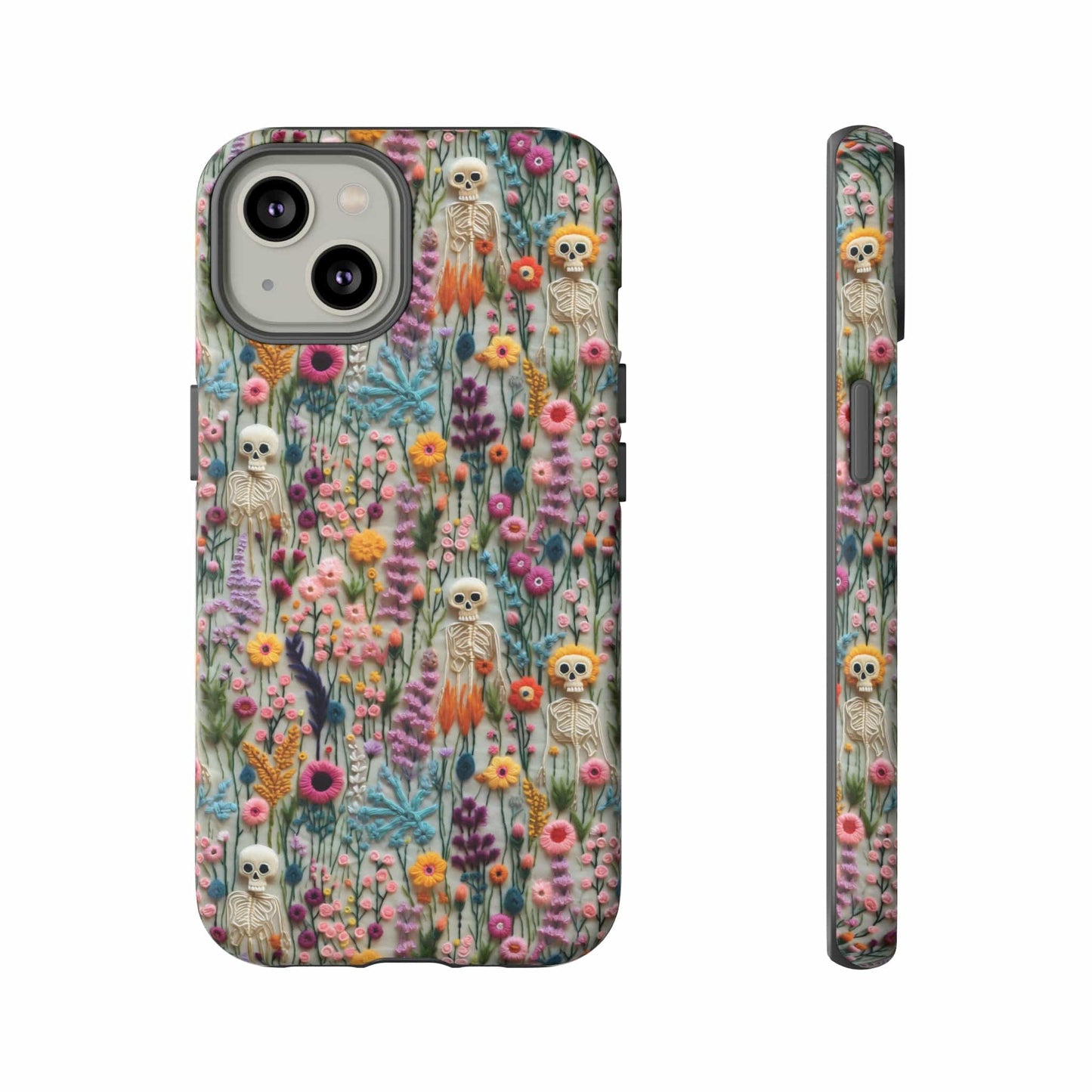 Floral Skeleton Impact Resistant Phone Case