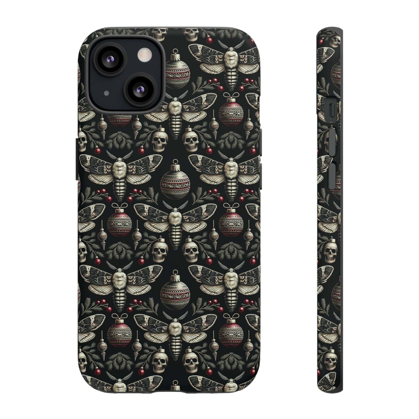 Dark Moth and Skull Holiday Phone Case