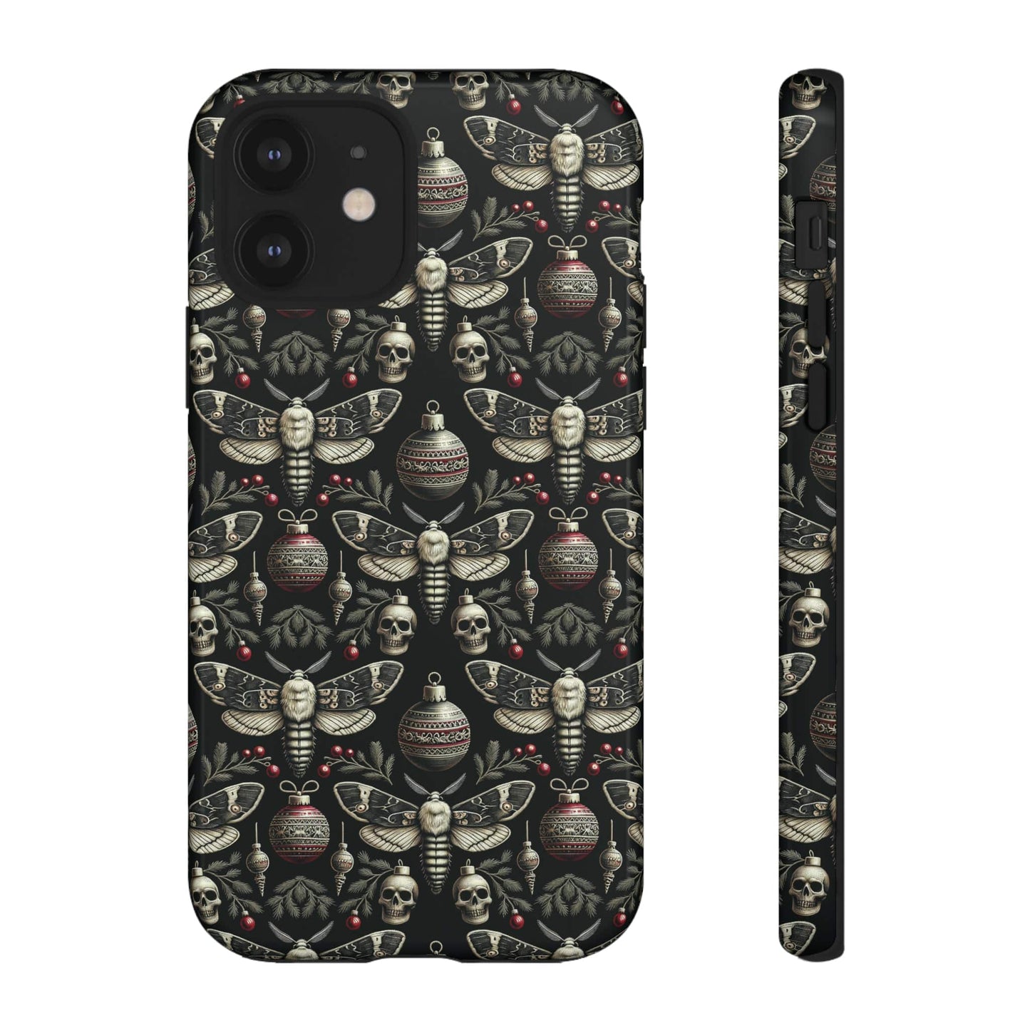 Dark Moth and Skull Holiday Phone Case