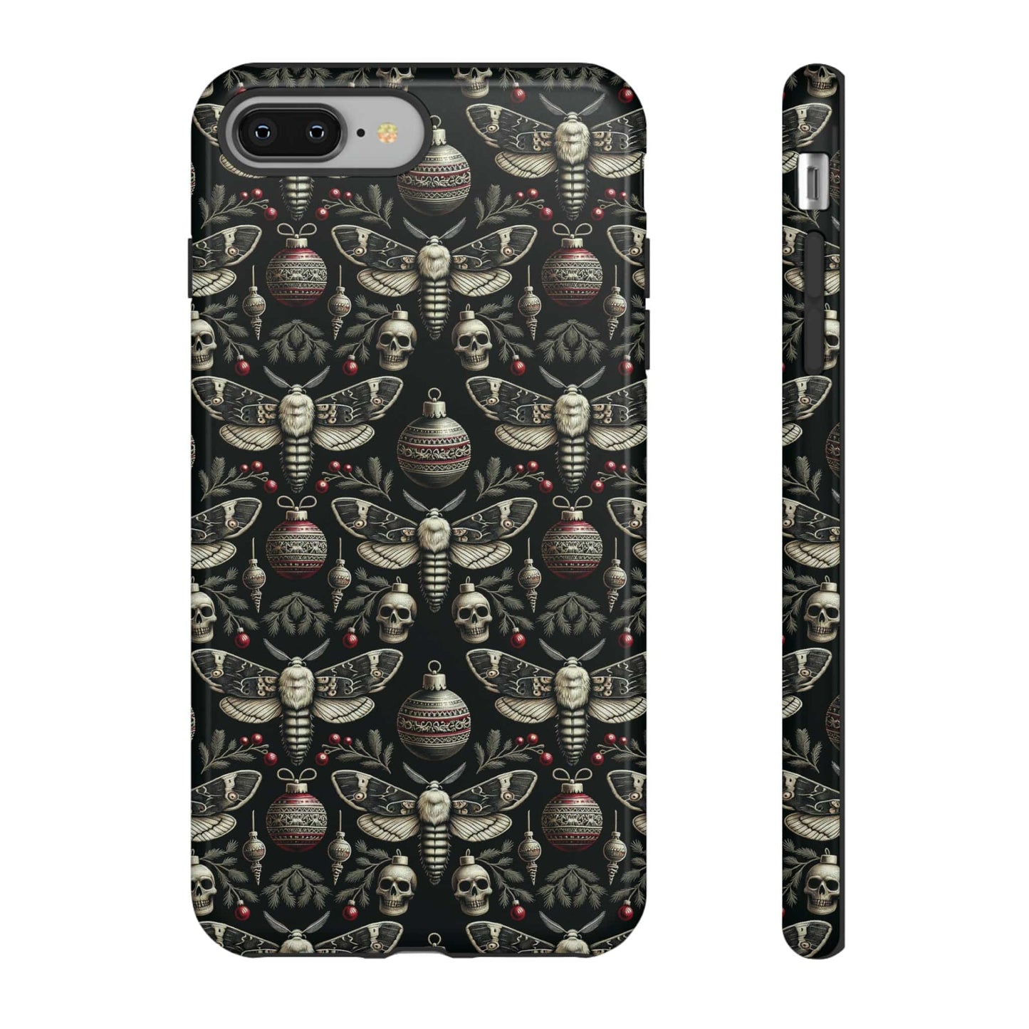 Dark Moth and Skull Holiday Phone Case