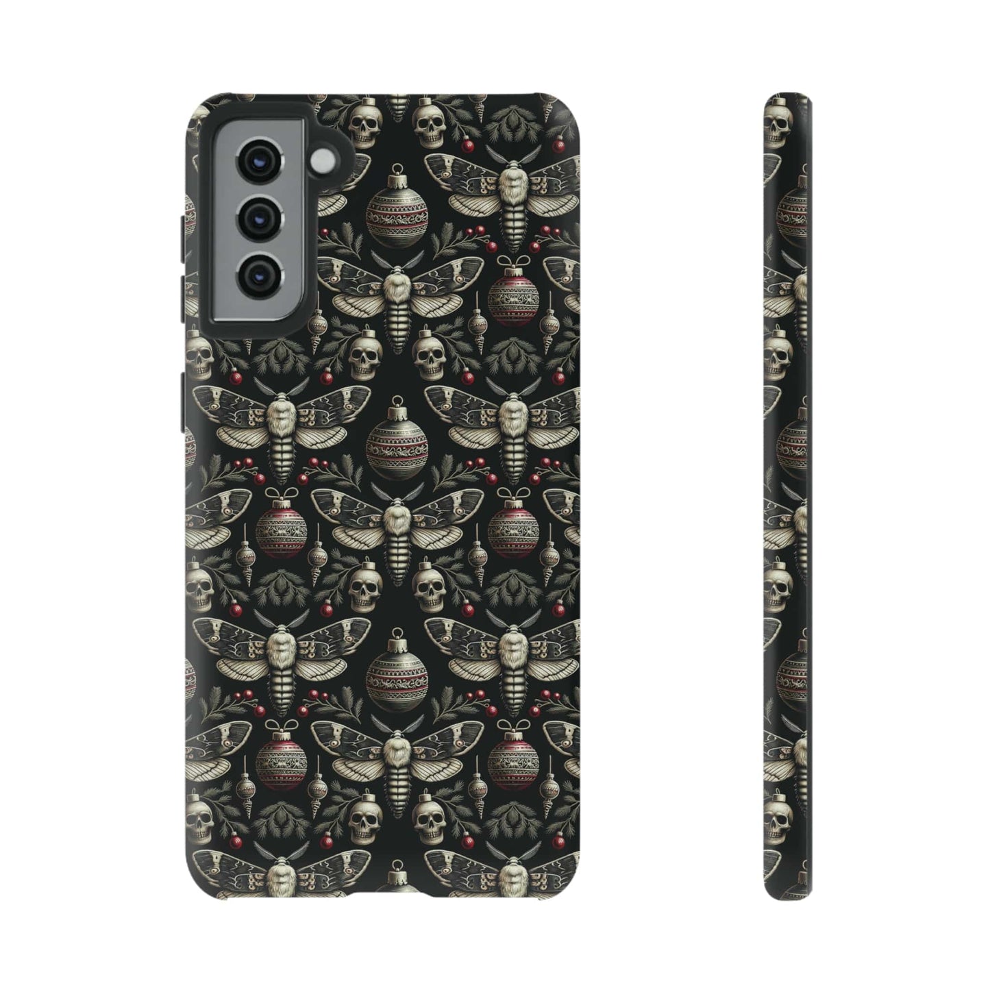 Dark Moth and Skull Holiday Phone Case