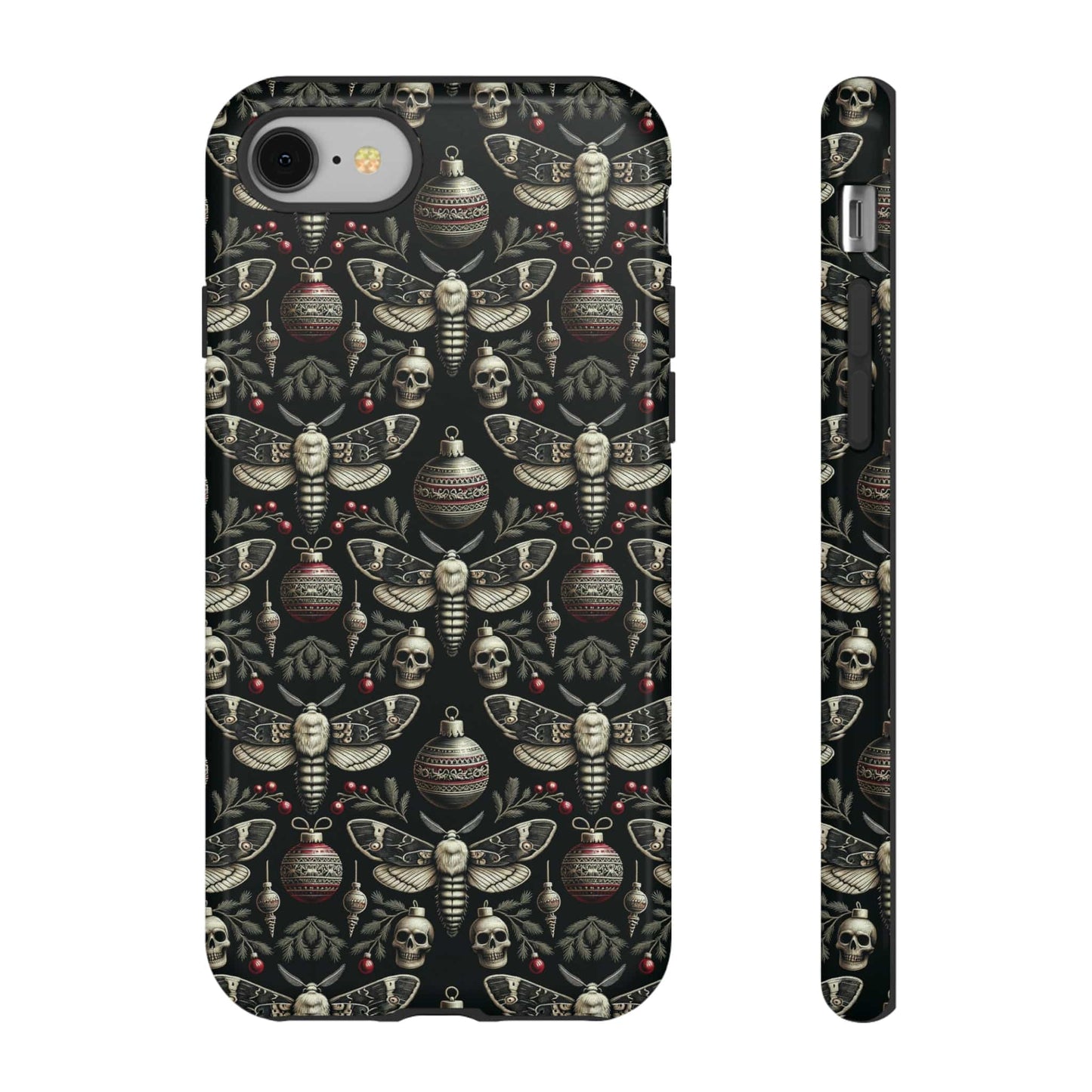 Dark Moth and Skull Holiday Phone Case