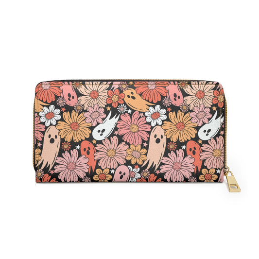 Floral Ghosts Zipper Wallet