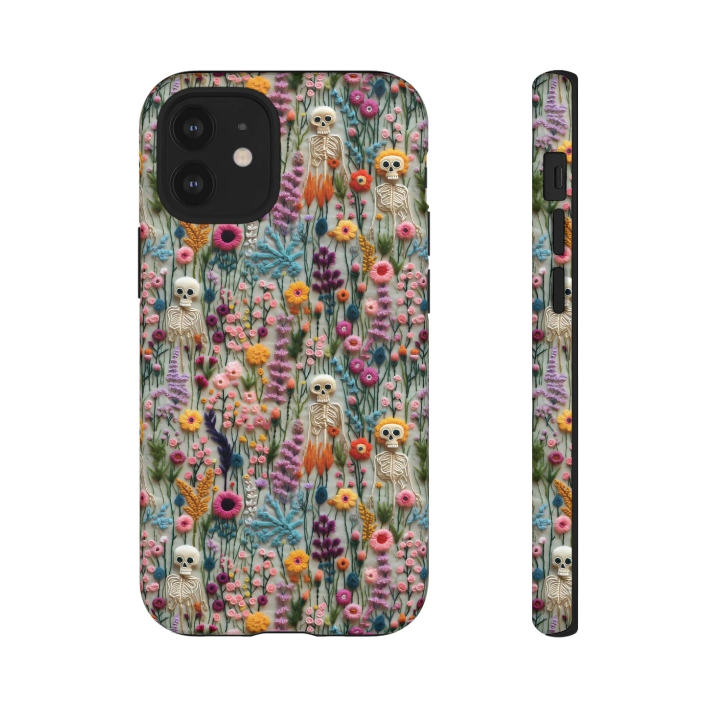 Floral Skeleton Impact Resistant Phone Case
