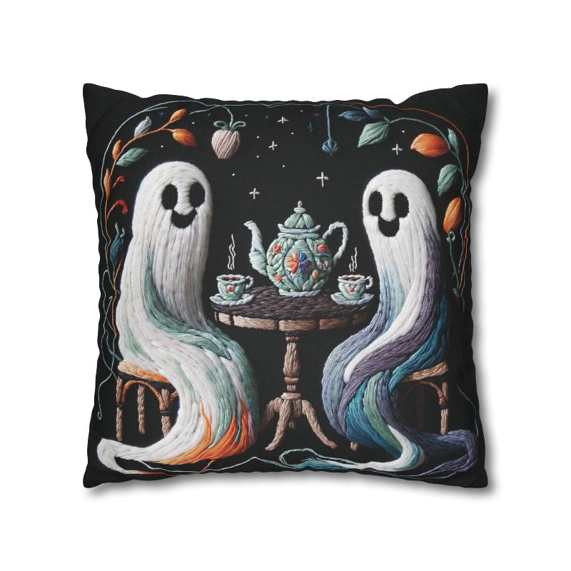 Ombre Ghosts Drinking Tea Pillow Case