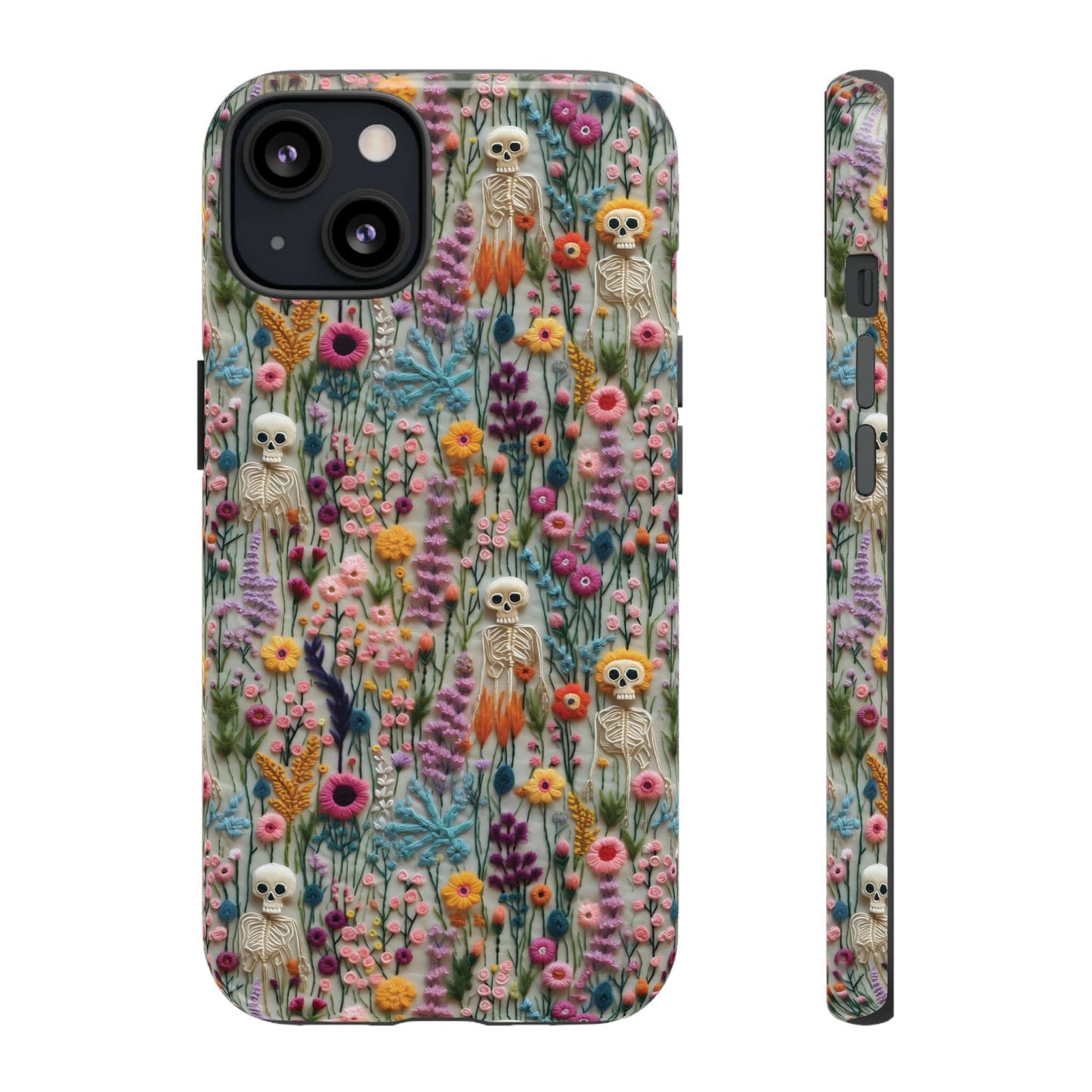 Floral Skeleton Impact Resistant Phone Case