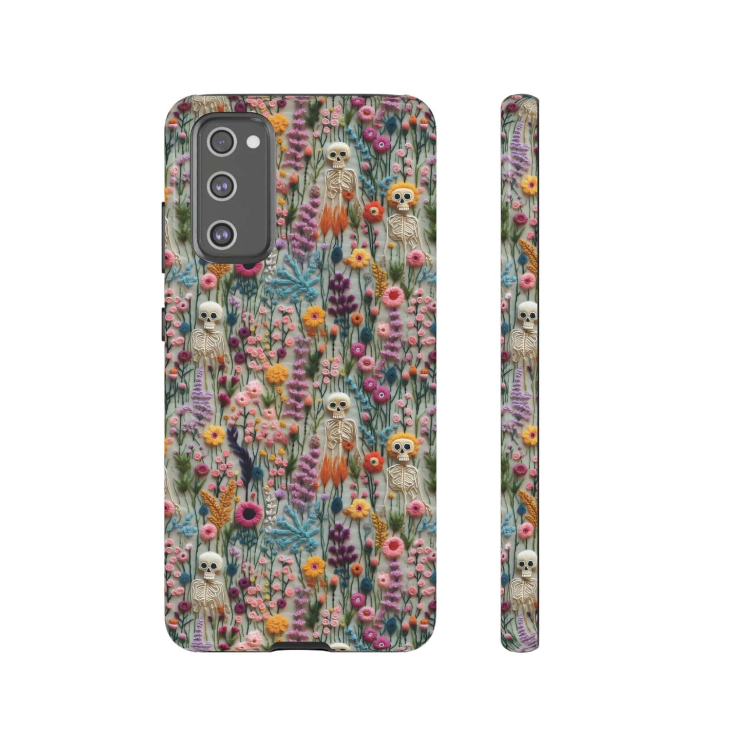 Floral Skeleton Impact Resistant Phone Case