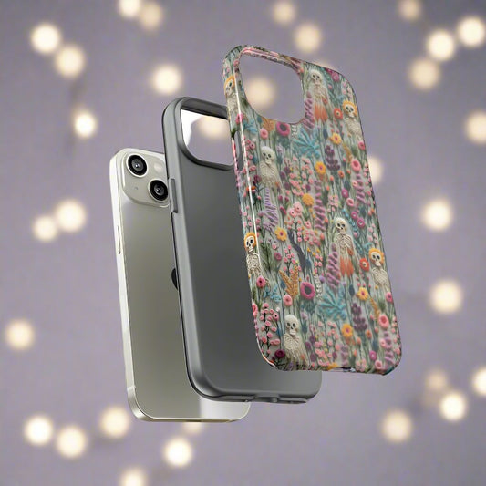 Floral Skeleton Impact Resistant Phone Case