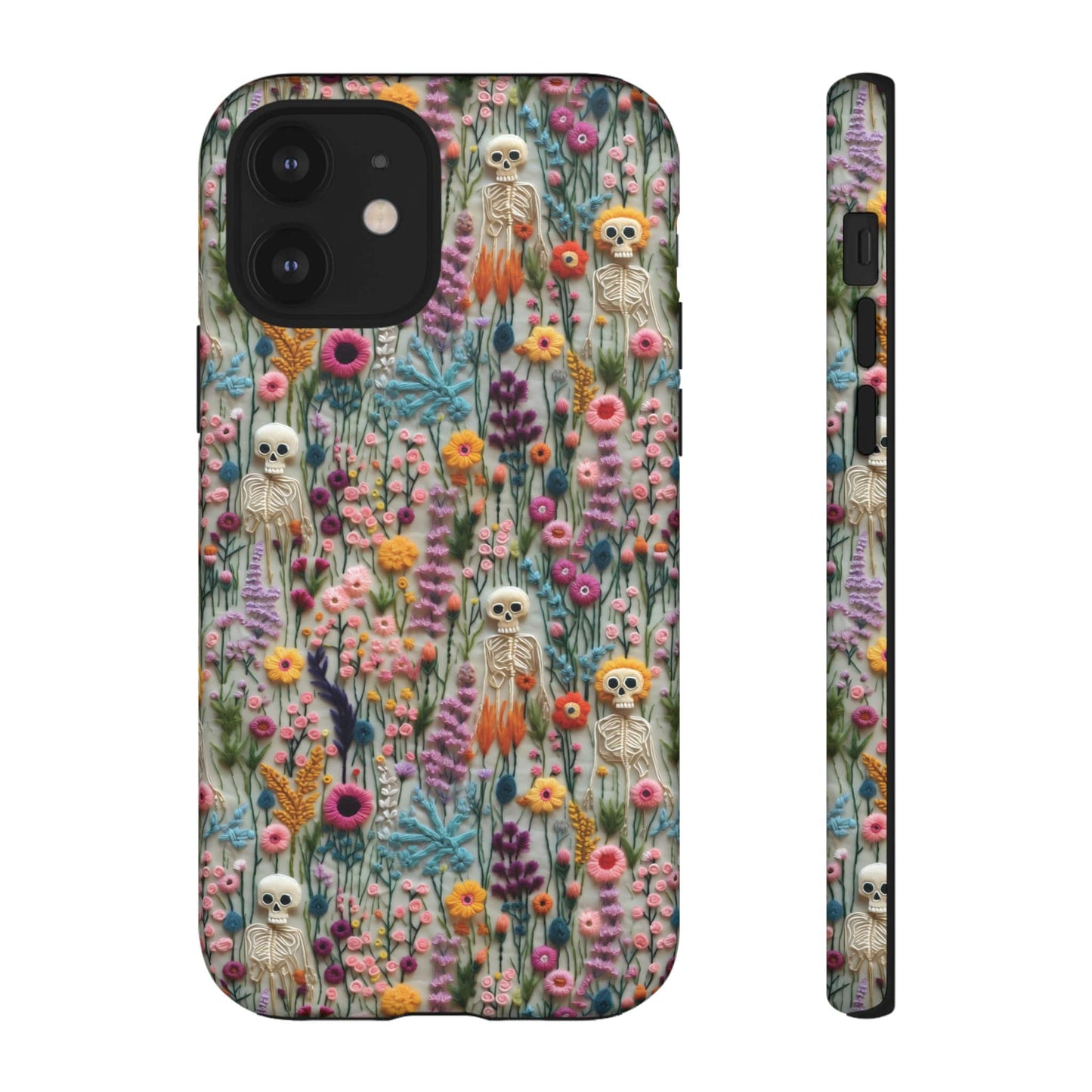 Floral Skeleton Impact Resistant Phone Case