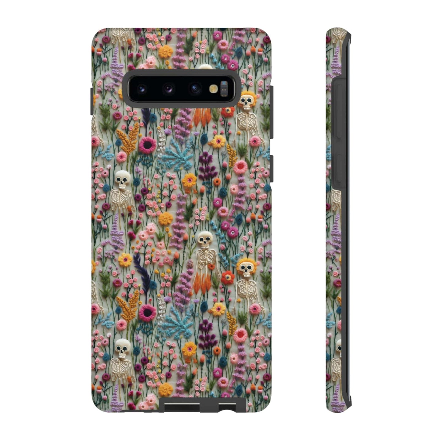 Floral Skeleton Impact Resistant Phone Case
