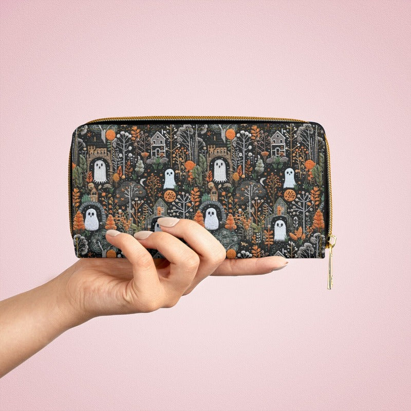 Ghostly House Zipper Wallet