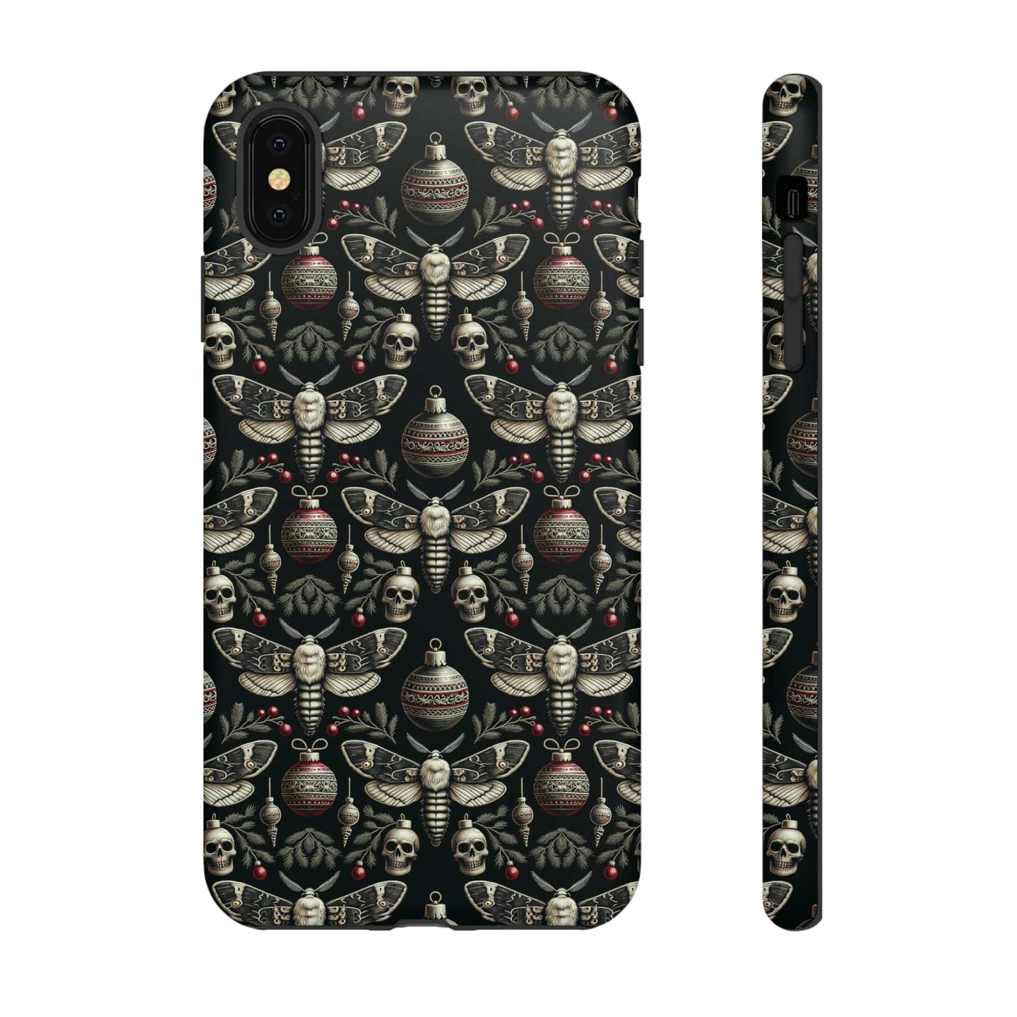 Dark Moth and Skull Holiday Phone Case