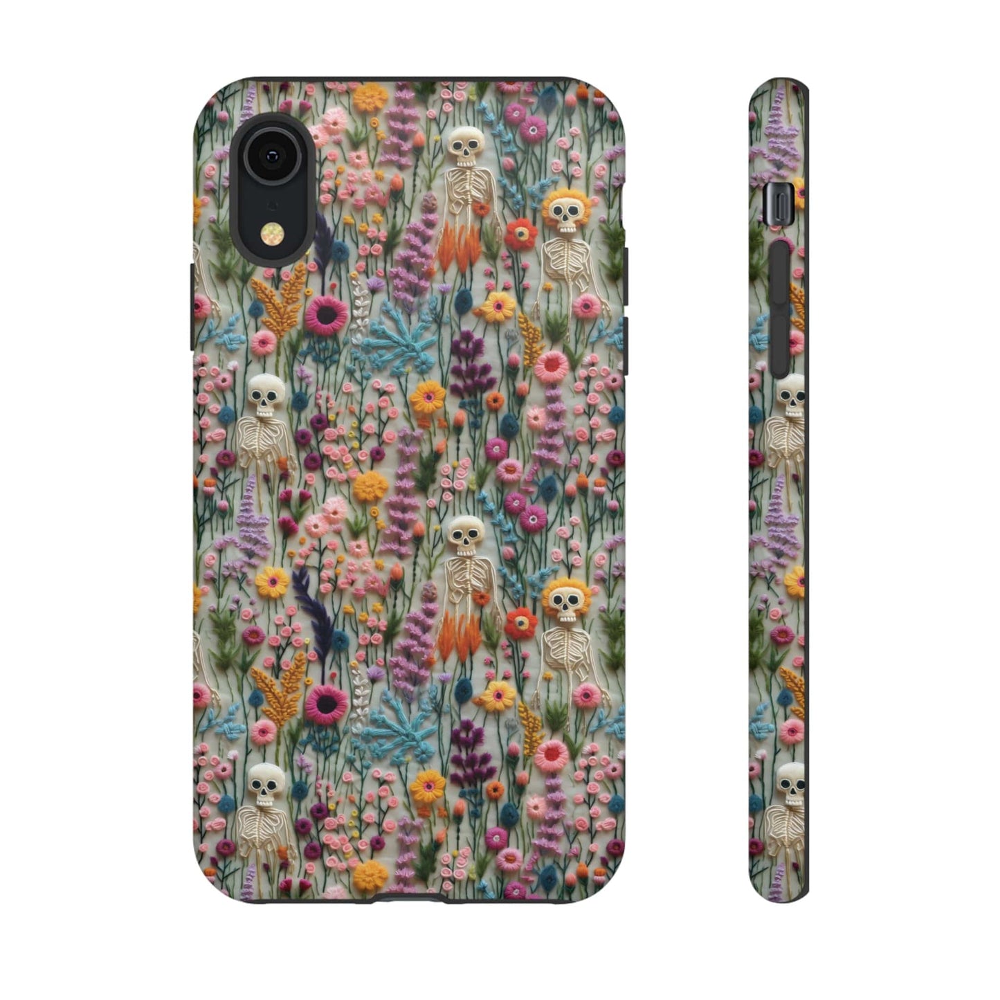 Floral Skeleton Impact Resistant Phone Case