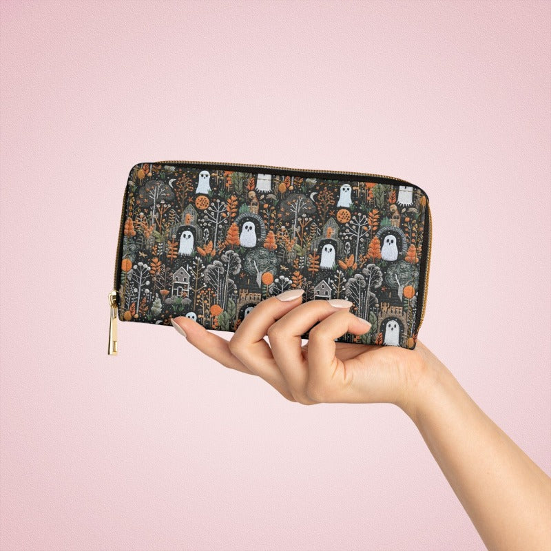 Ghostly House Zipper Wallet