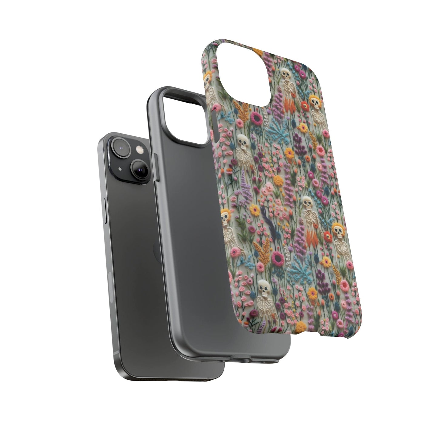Floral Skeleton Impact Resistant Phone Case