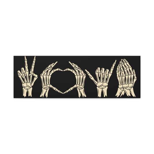 Skeleton Hands Canvas Wall Art