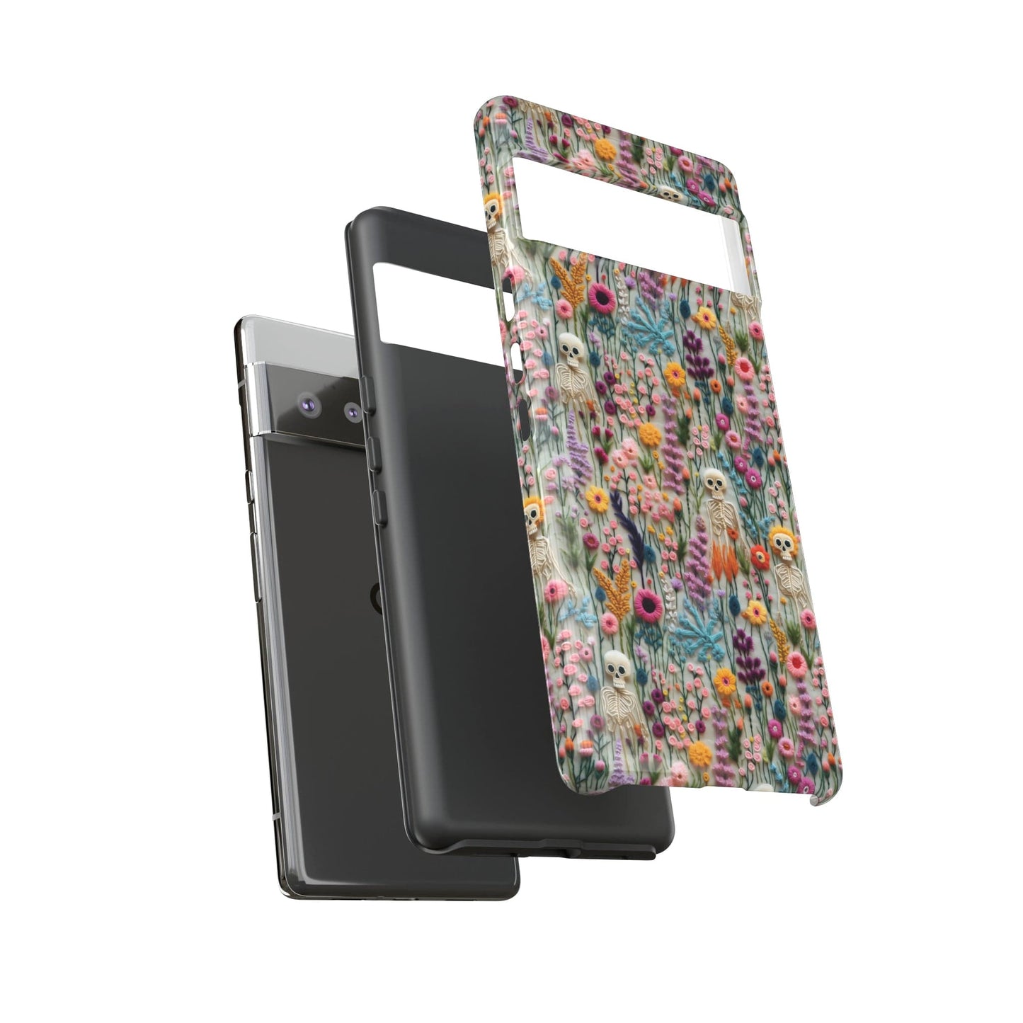 Floral Skeleton Impact Resistant Phone Case