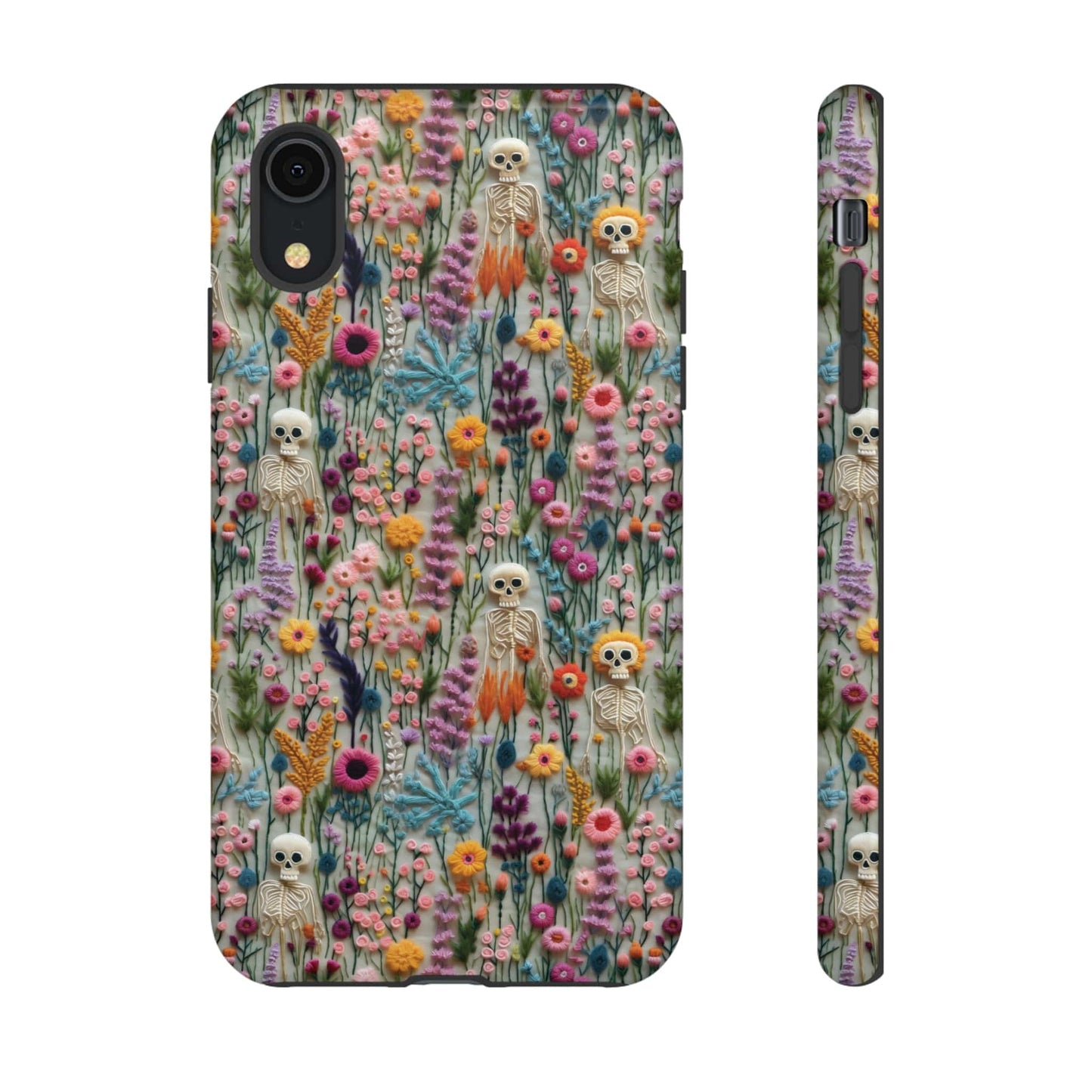 Floral Skeleton Impact Resistant Phone Case