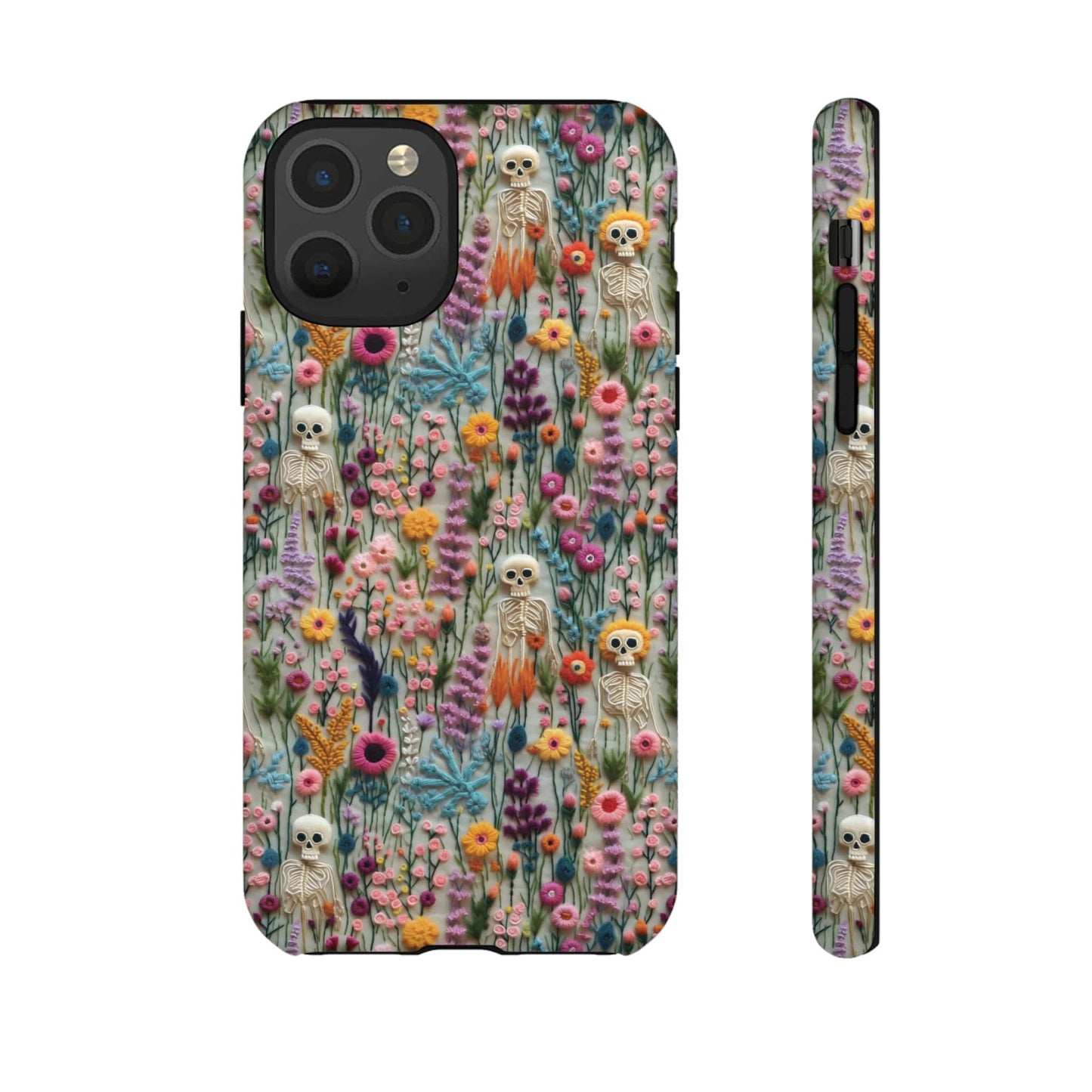 Floral Skeleton Impact Resistant Phone Case