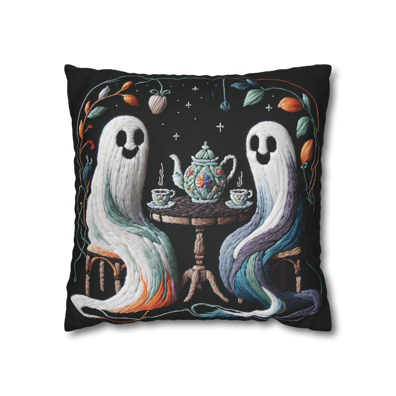 Ombre Ghosts Drinking Tea Pillow Case
