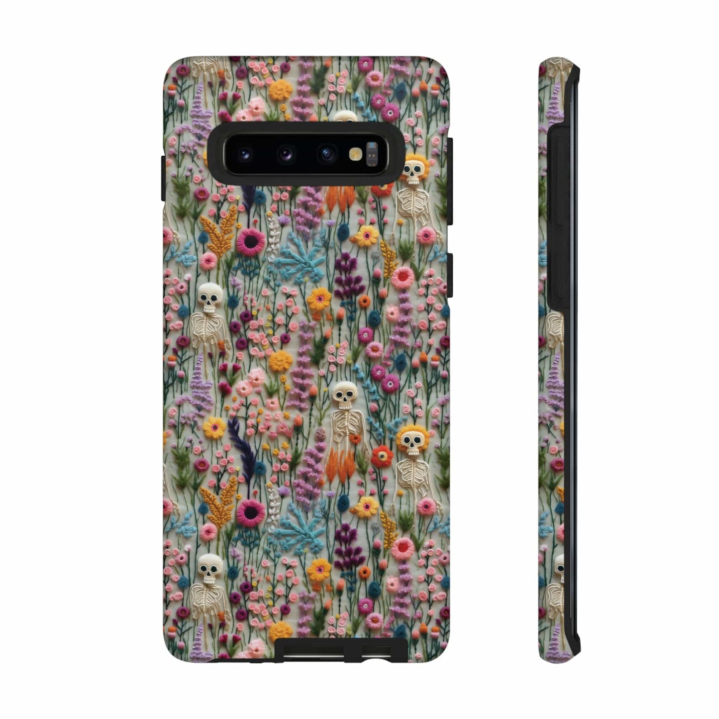 Floral Skeleton Impact Resistant Phone Case