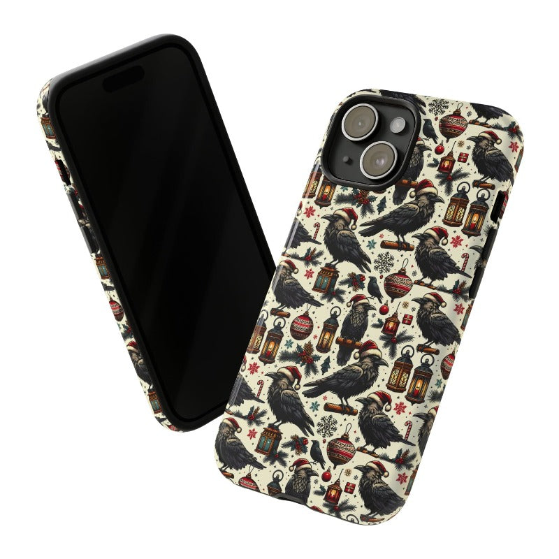 Christmas Crows Impact Resistant Phone Case