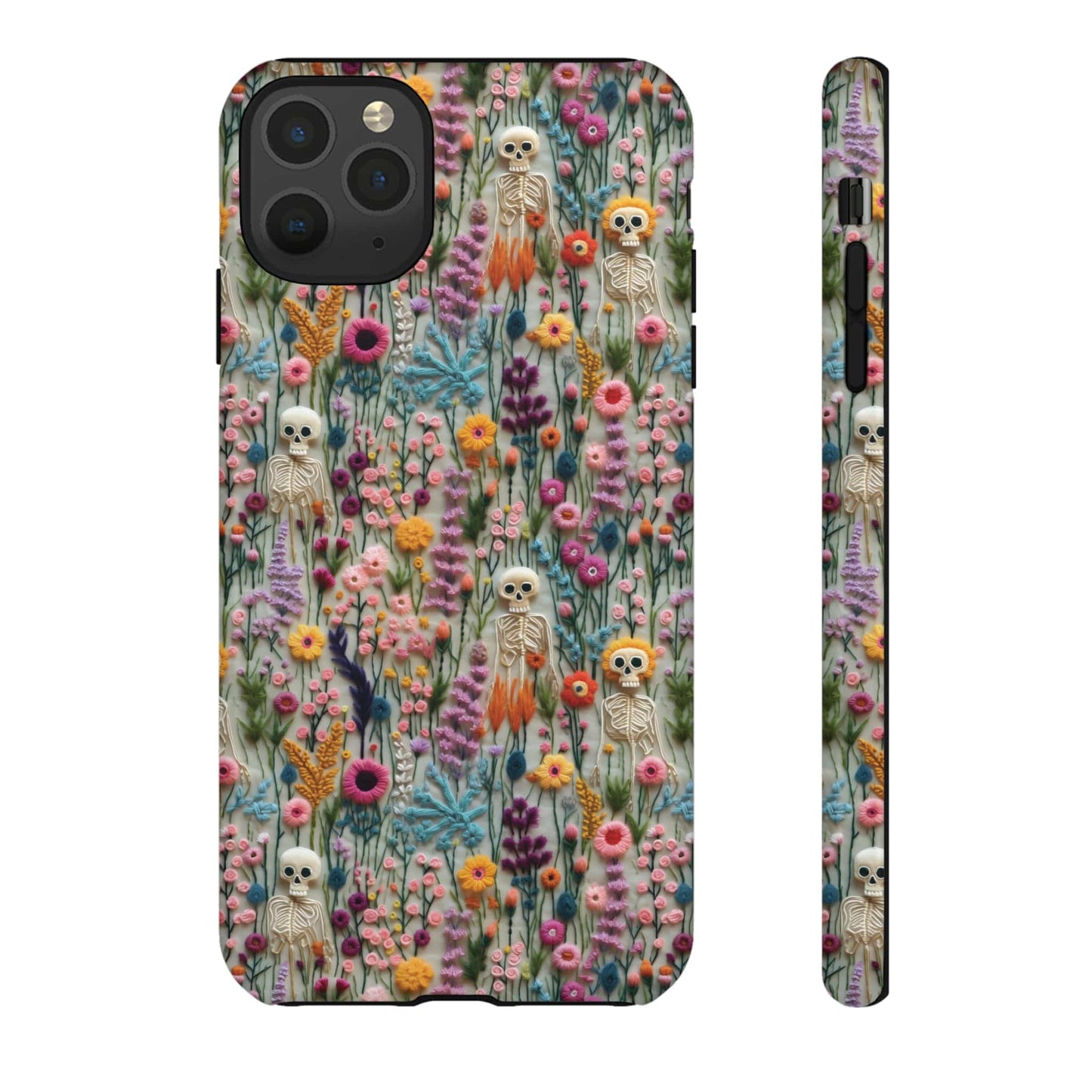 Floral Skeleton Impact Resistant Phone Case