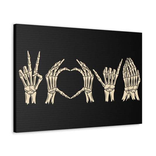 Skeleton Hands Canvas Wall Art