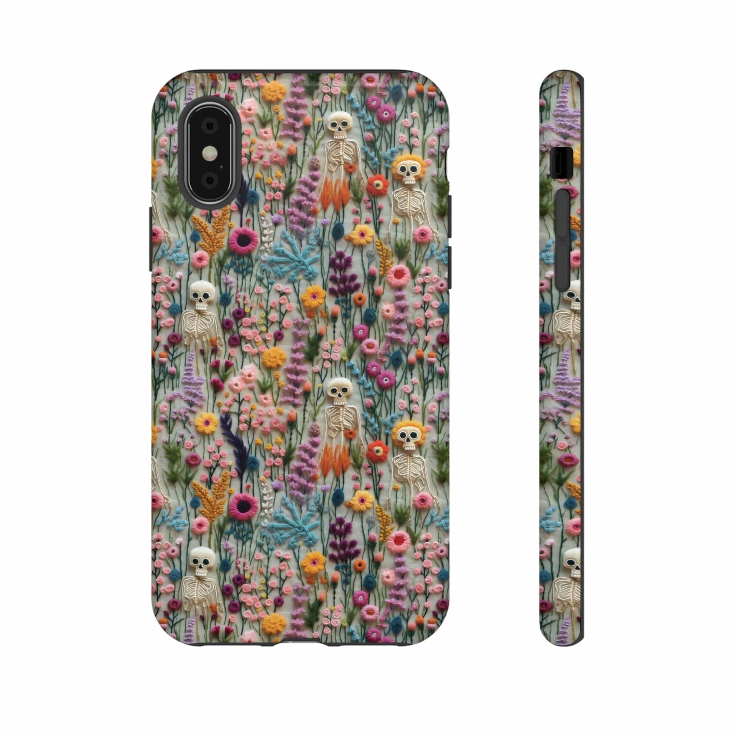 Floral Skeleton Impact Resistant Phone Case