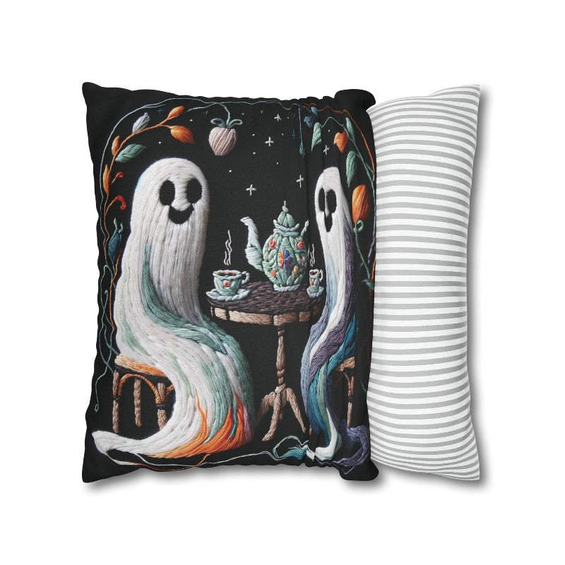 Ombre Ghosts Drinking Tea Pillow Case
