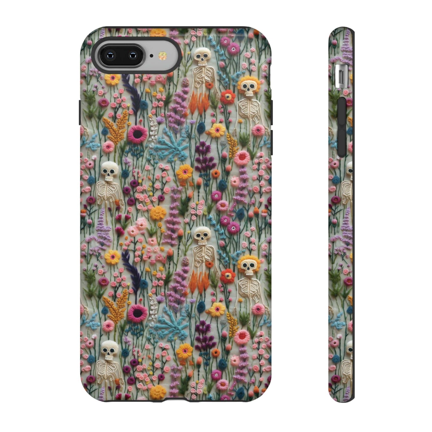 Floral Skeleton Impact Resistant Phone Case