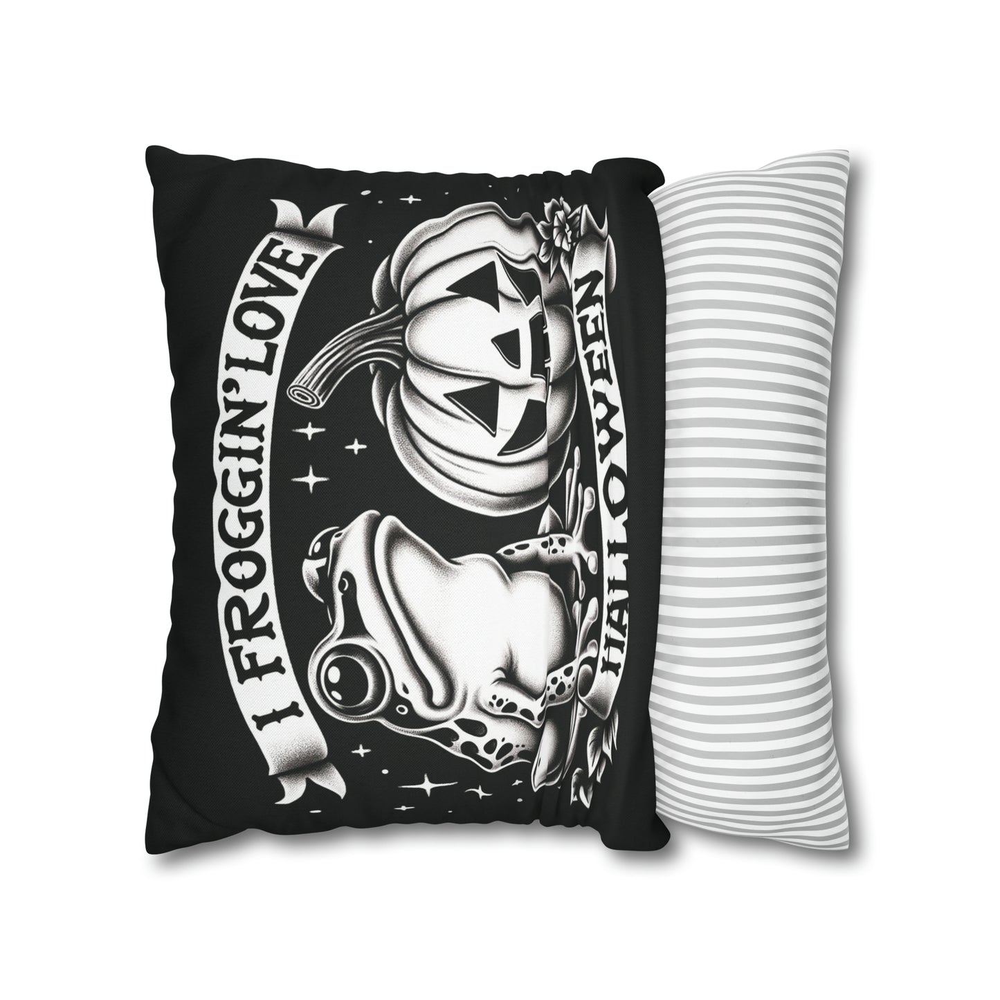 I Froggin' Love Halloween Spun Polyester Pillow Case