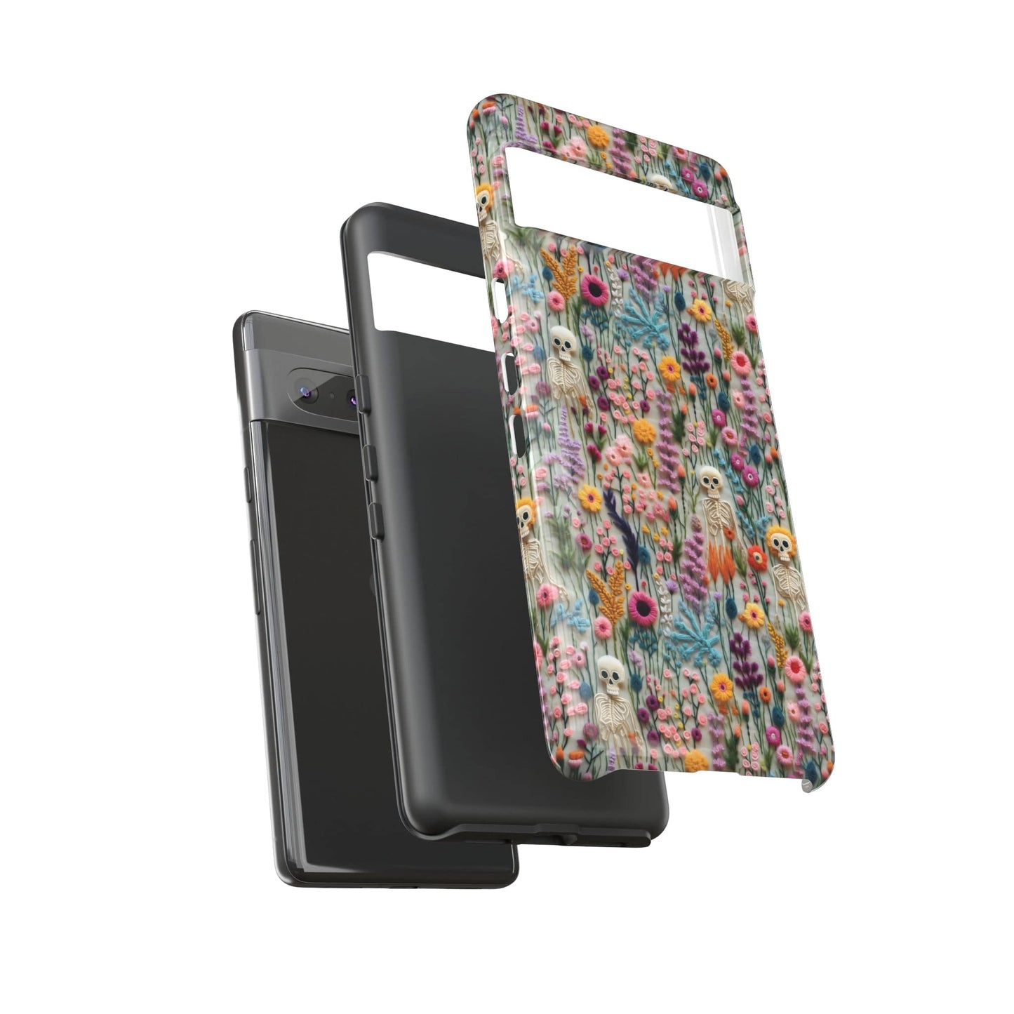 Floral Skeleton Impact Resistant Phone Case