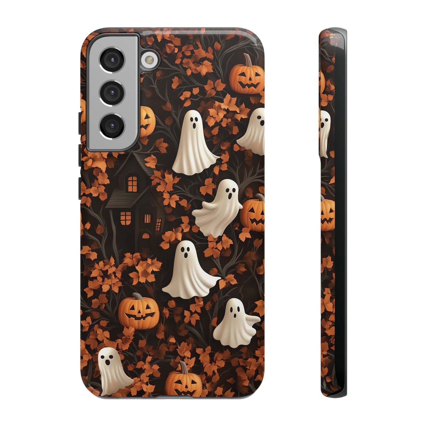 Halloween Ghosts & Autumn Leaves 3D Effect Phone Case