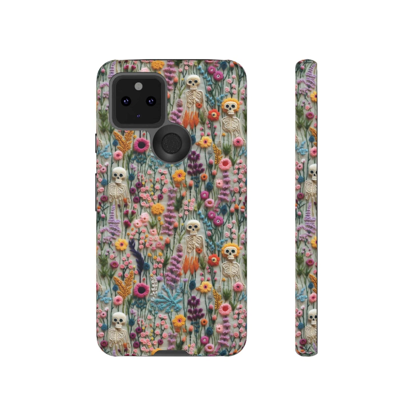 Floral Skeleton Impact Resistant Phone Case