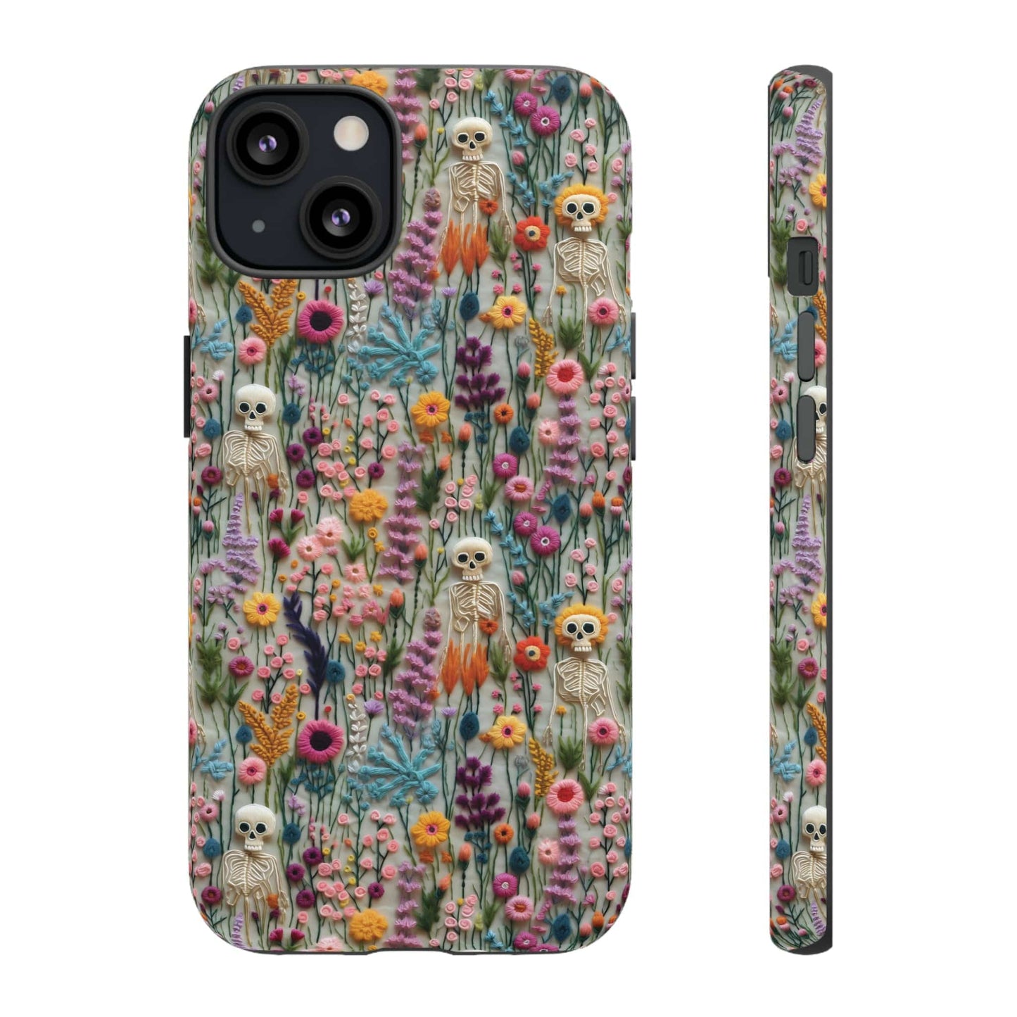 Floral Skeleton Impact Resistant Phone Case