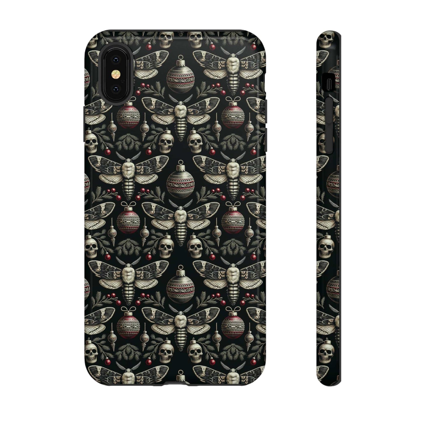 Dark Moth and Skull Holiday Phone Case