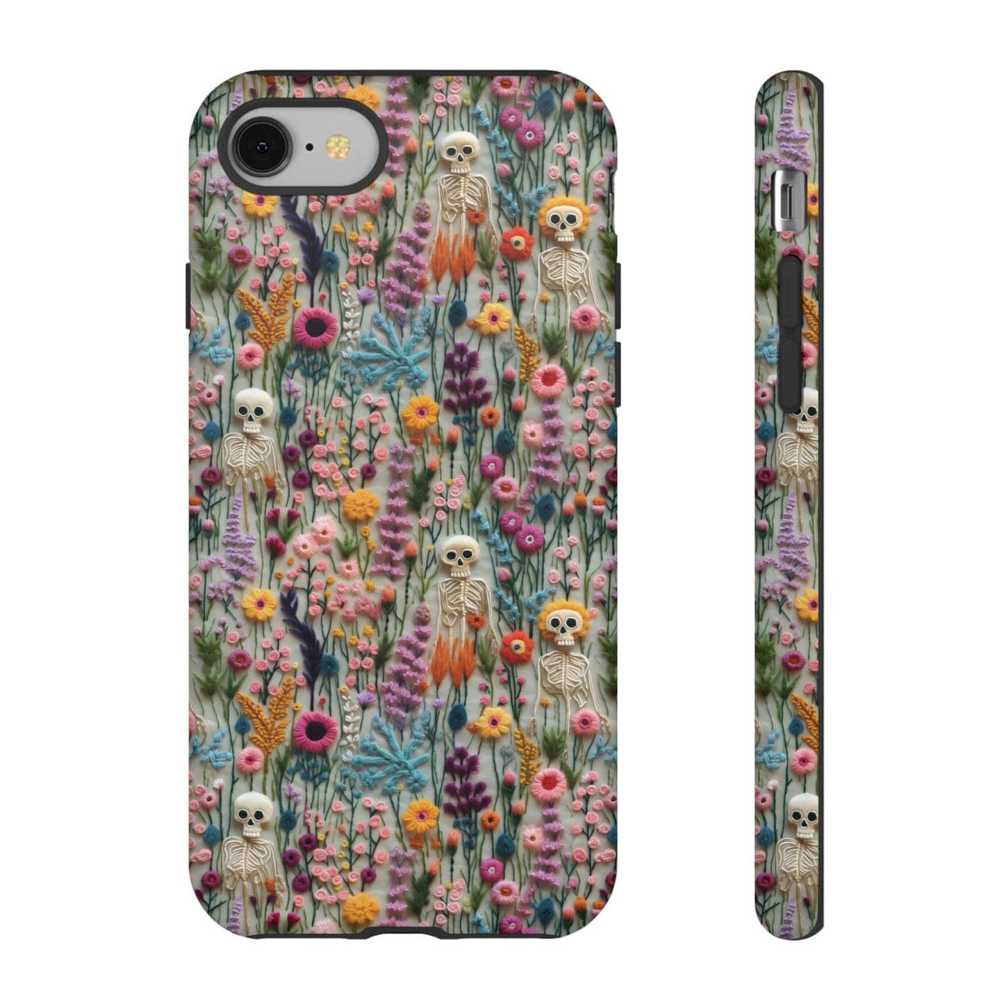 Floral Skeleton Impact Resistant Phone Case