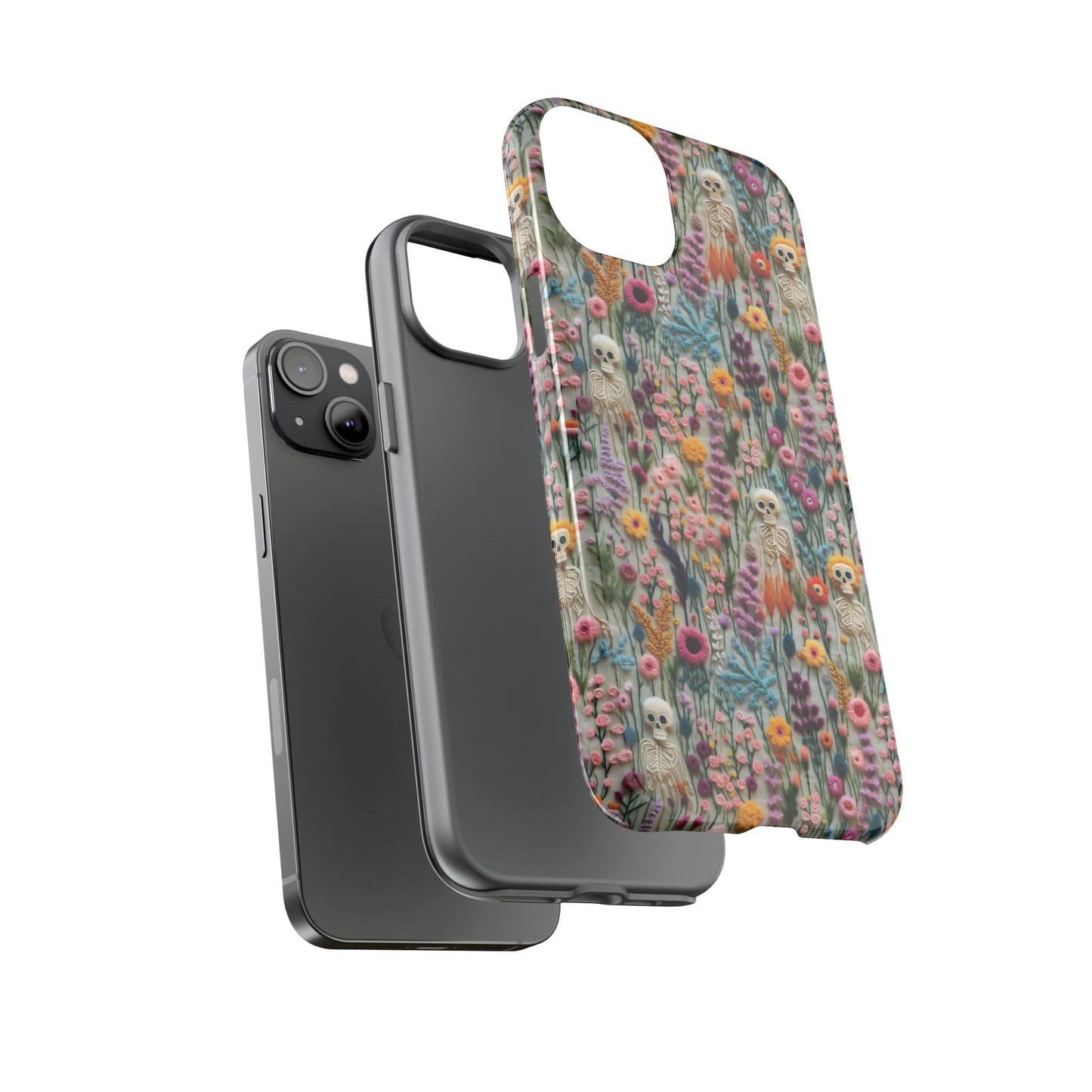 Floral Skeleton Impact Resistant Phone Case