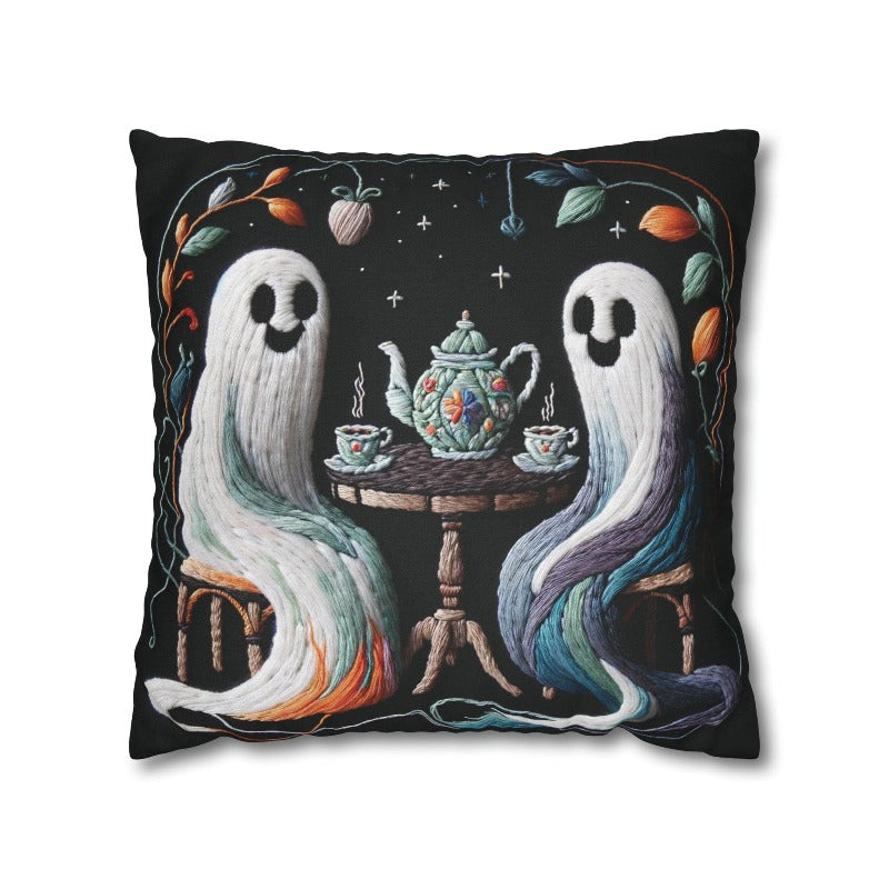 Ombre Ghosts Drinking Tea Pillow Case